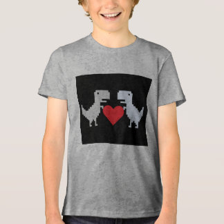  Cute Pixel Dinosaur Love Kids T-Shirt – Fun Gift  Tri-Blend Shirt