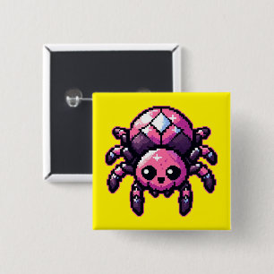 Cute Pixel Spider Button