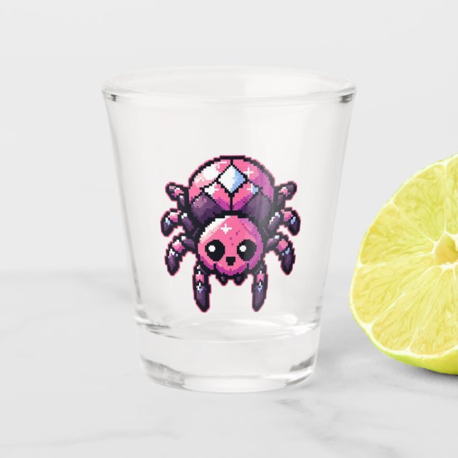 Cute Pixel Spider Shot Glass (Front)
