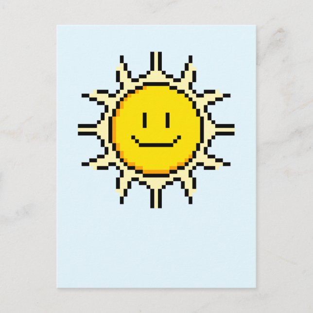 Cute Pixel Sun Postcard (Front)