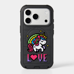 Cute Pixel Unicorn Love Retro Gaming iPhone 17 Pro Case