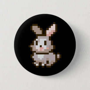 Cute Pixelated Easter Video Game Easter Bunny Gami Button
