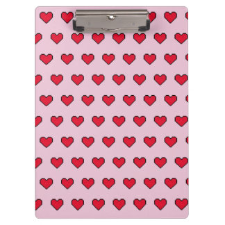 Cute pixelated heart shape clipboard