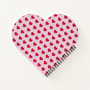 Cute pixelated heart shape notebook
