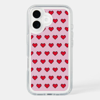 Cute pixelated heart shape iPhone 16 case