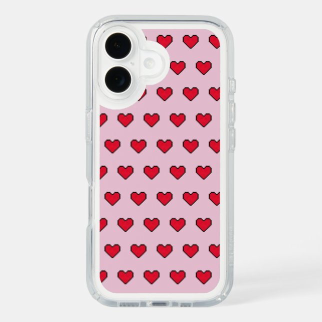 Cute pixelated heart shape speck iPhone case (Front)