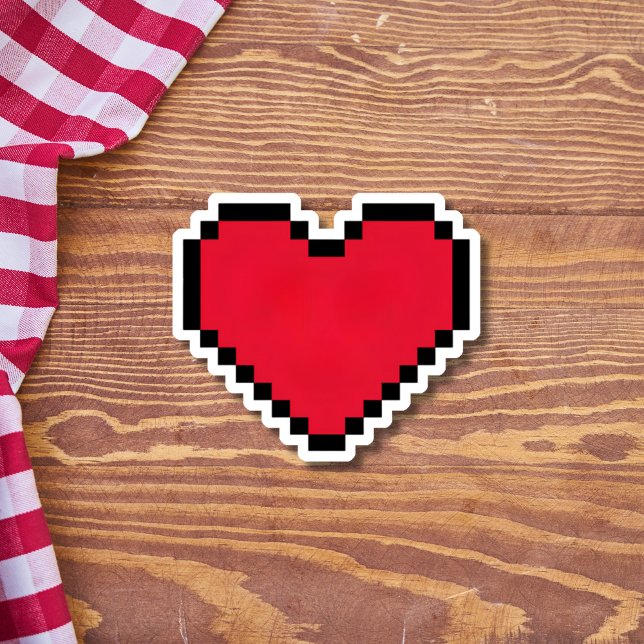  Cute pixelated heart shaped Sticker (Creator Uploaded)