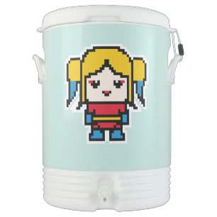Cute pixeled bad girl beverage cooler