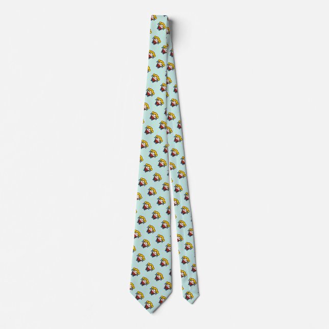 Cute pixeled bad girl throw pillow neck tie (Front)