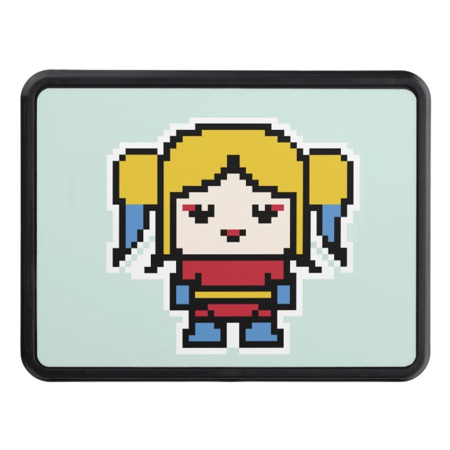 Cute pixeled bad girl throw pillow pocket watch se hitch cover (Front)