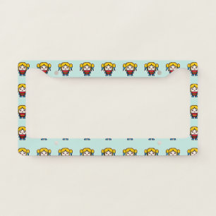 Cute pixeled bad girl throw pillow pocket watch se license plate frame