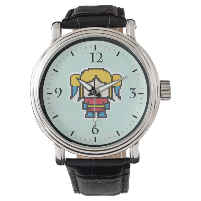 Cute pixeled bad girl throw pillow watch (Front)