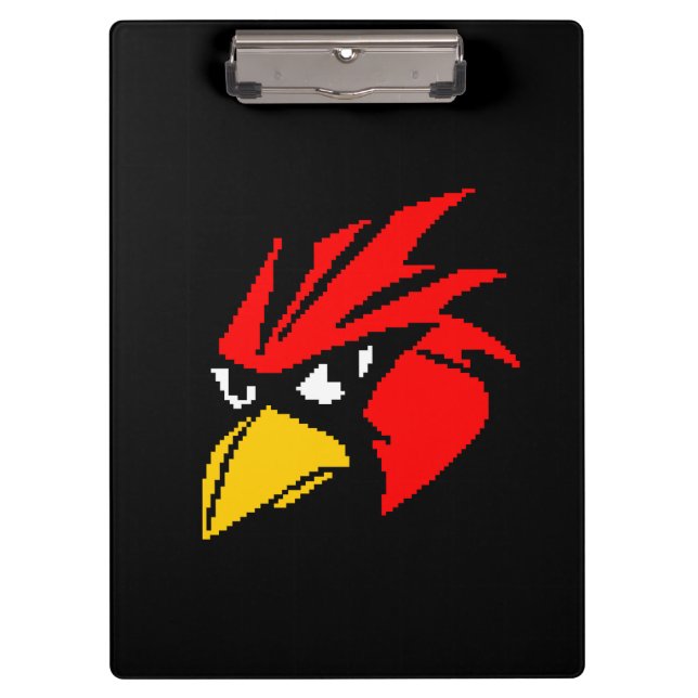 Cute pixeled bird face drawstring bag clipboard (Front)