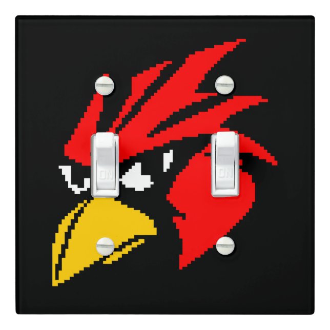 Cute pixeled bird face light switch cover (In Situ)