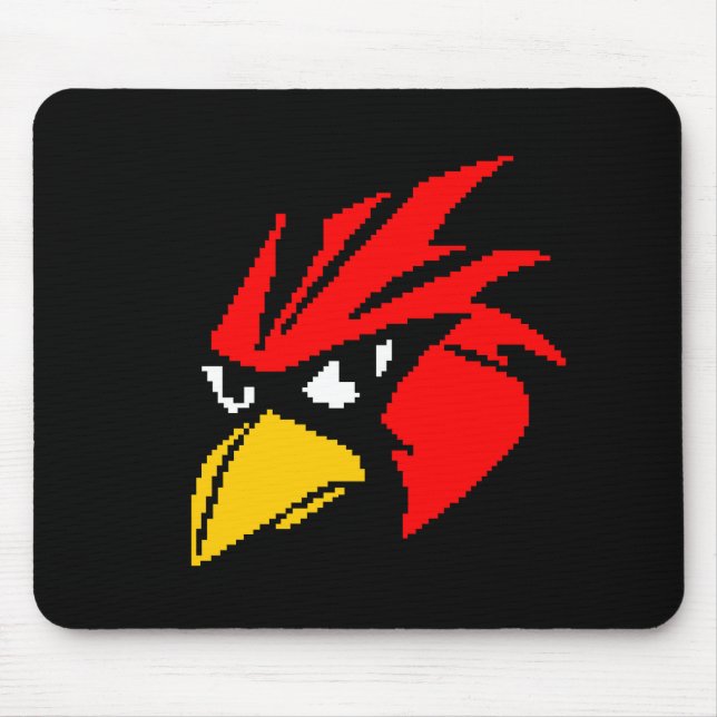 Cute pixeled bird face mouse pad (Front)