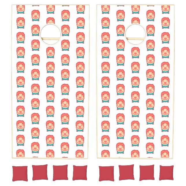 Cute pixeled clown face  cornhole set (Set)