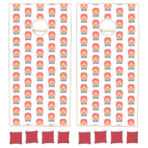 Cute pixeled clown face  throw pillow cornhole set