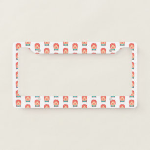 Cute pixeled clown face  throw pillow license plate frame
