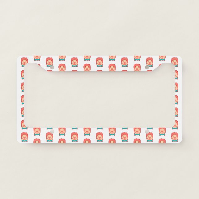 Cute pixeled clown face  throw pillow license plate frame (Front)