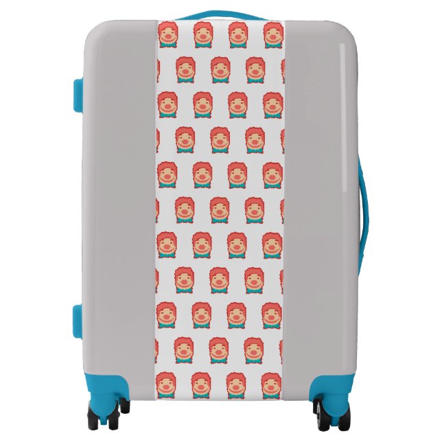 Cute pixeled clown face  throw pillow luggage (Front)