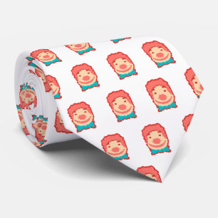 Cute pixeled clown face  throw pillow neck tie