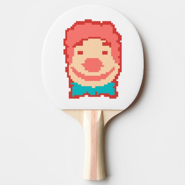 Cute pixeled clown face  throw pillow ping pong paddle (Front)