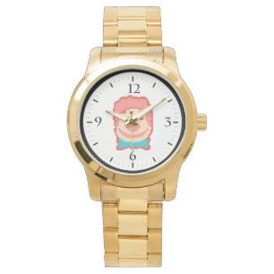 Cute pixeled clown face  throw pillow watch
