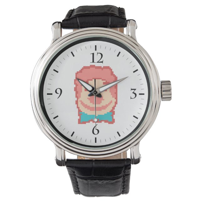 Cute pixeled clown face  watch (Front)