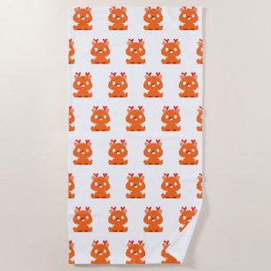 Cute pixeled deer baby beach towel