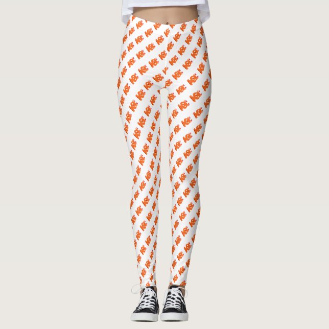 Cute pixeled deer baby playing cards drawstring ba leggings (Front)