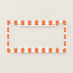 Cute pixeled deer baby playing cards drawstring ba license plate frame