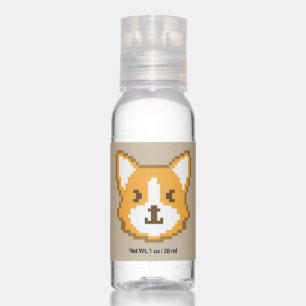 Cute pixeled dog face hand sanitizer