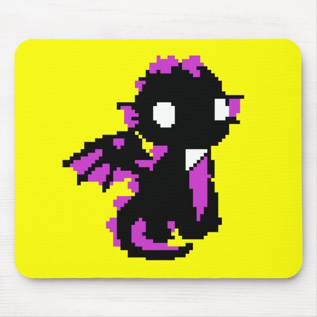 Cute pixeled dragon baby wrapping paper mouse pad (Front)