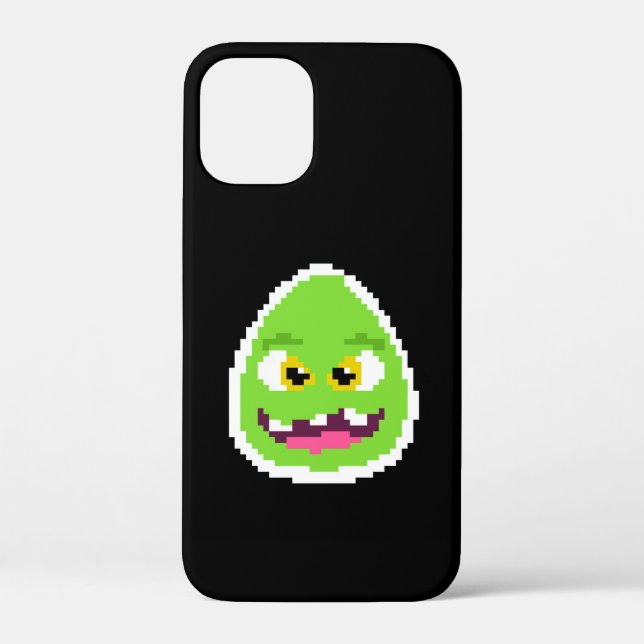 Cute  pixeled egg monster coffee mug drawstring ba Case-Mate iPhone case (Back)