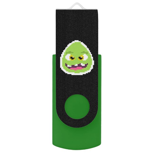 Cute  pixeled egg monster coffee mug drawstring ba flash drive (Back (Vertical))