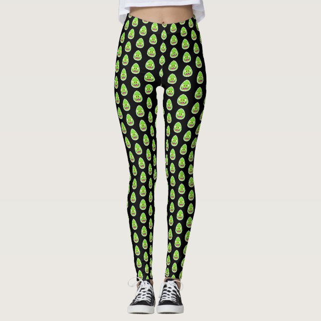 Cute  pixeled egg monster coffee mug drawstring ba leggings (Front)