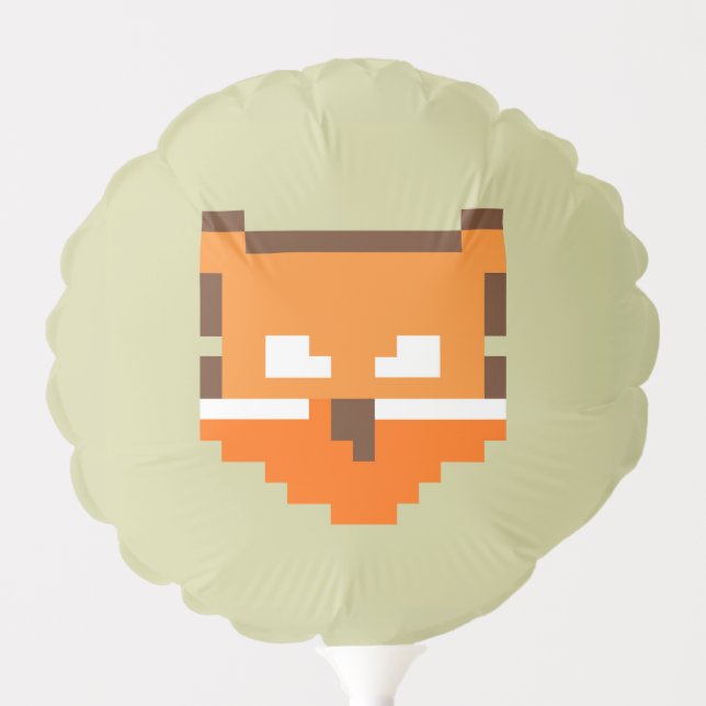 Cute pixeled fox face balloon (Front)