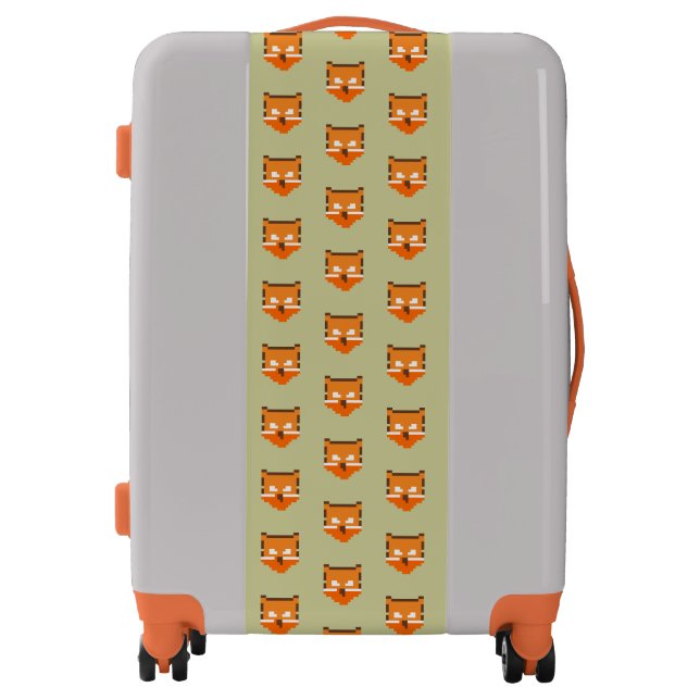 Cute pixeled fox face luggage (Front)