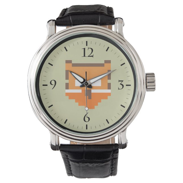 Cute pixeled fox face watch (Front)