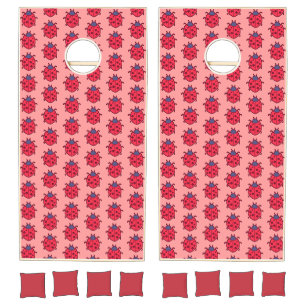 Cute pixeled ladybug insect  cornhole set