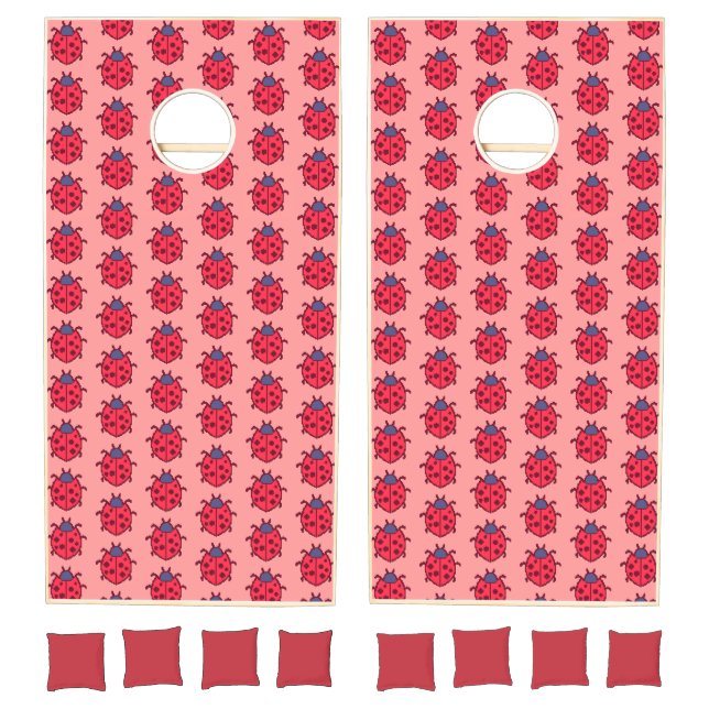Cute pixeled ladybug insect  cornhole set (Set)