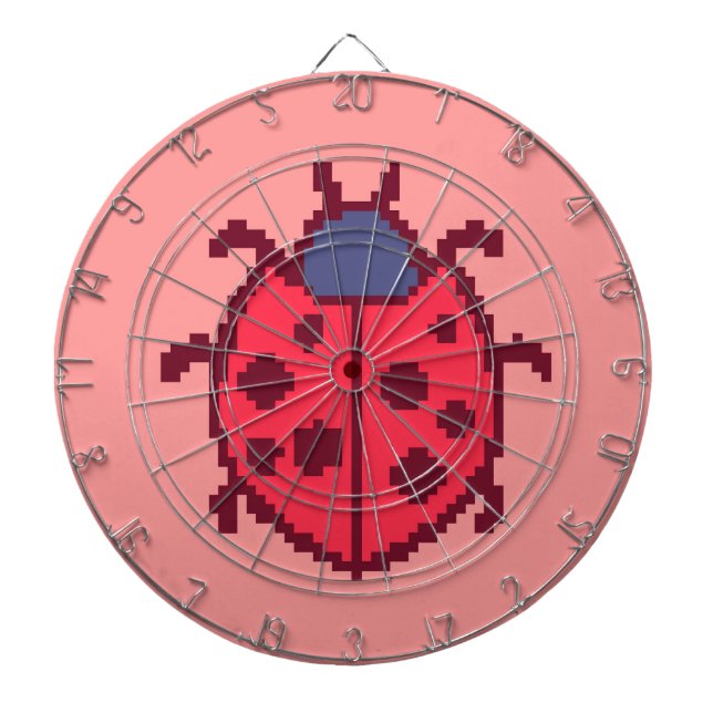 Cute pixeled ladybug insect  dart board (Front)