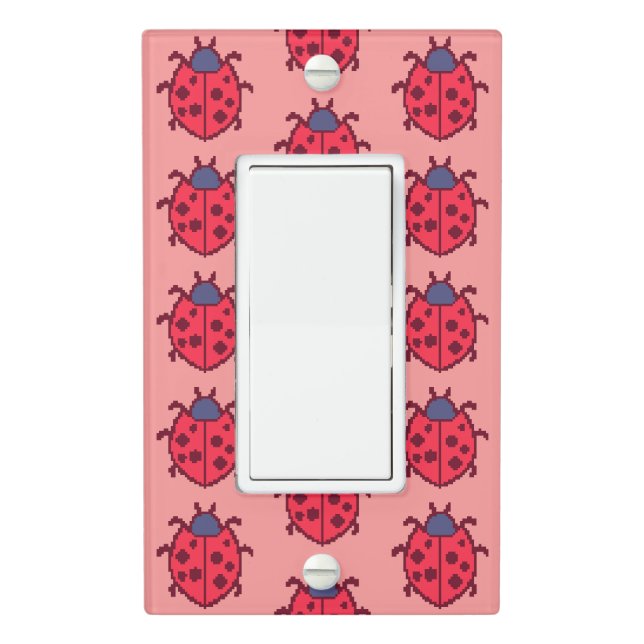 Cute pixeled ladybug insect  light switch cover (In Situ)
