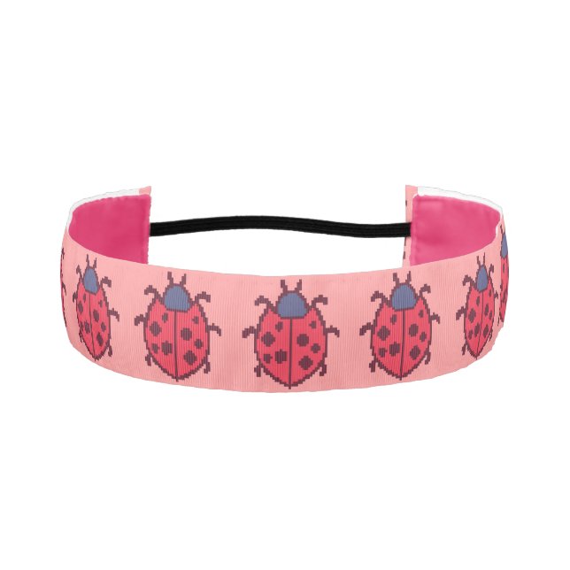 Cute pixeled ladybug insect  throw pillow athletic headband (Front)