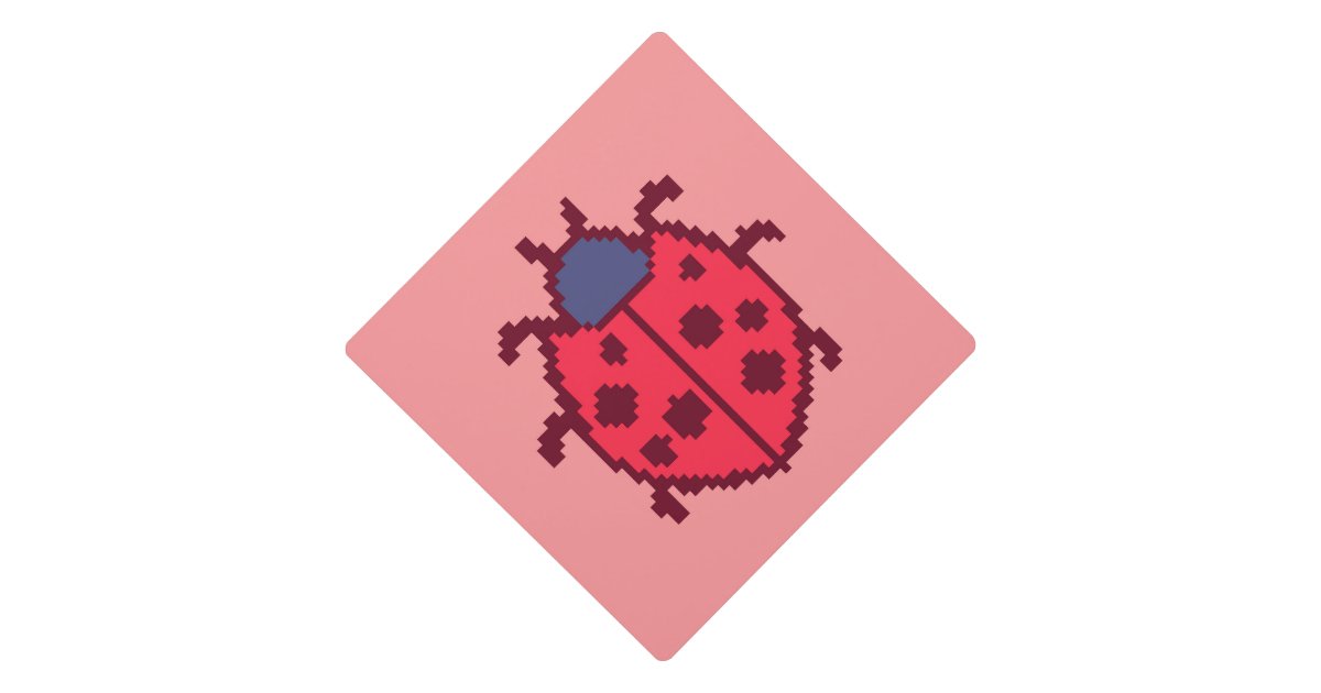 Cute pixeled ladybug insect throw pillow graduation cap topper | Zazzle