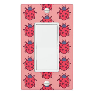 Cute pixeled ladybug insect  throw pillow light switch cover