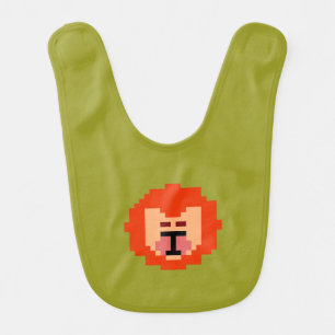 Cute pixeled lion face  throw pillow baby bib