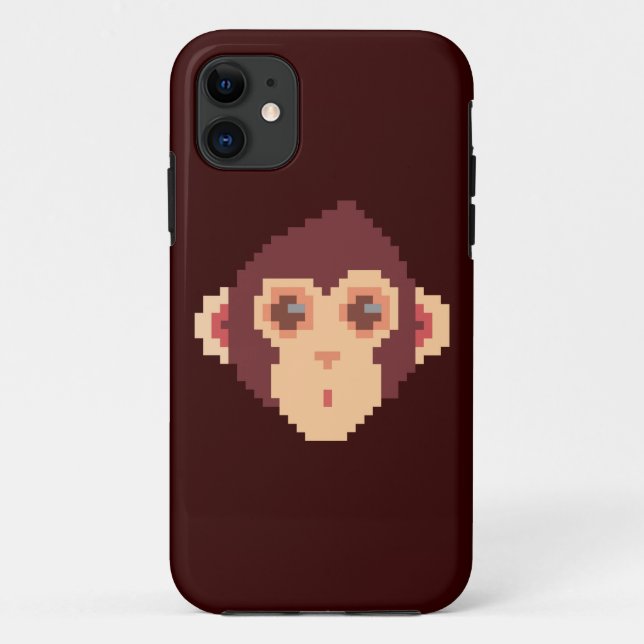 Cute pixeled monkey face Case-Mate iPhone case (Back)