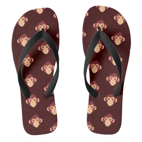 Cute pixeled monkey face notebook HP laptop skin Flip Flops