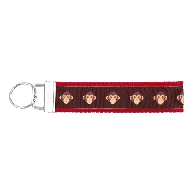 Cute pixeled monkey face notebook HP laptop skin Wrist Keychain (Keys on Left)